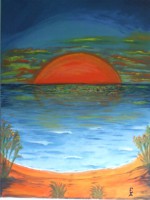 Emanuele Antonio- Al tramonto- tecnica a olio- 50 x 70